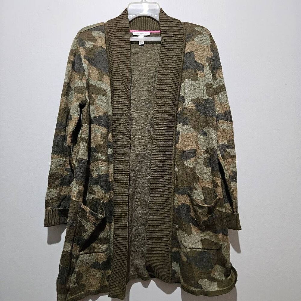 Isaac Mizrahi Live! Soho open-front camouflage printed cardigan Size M
